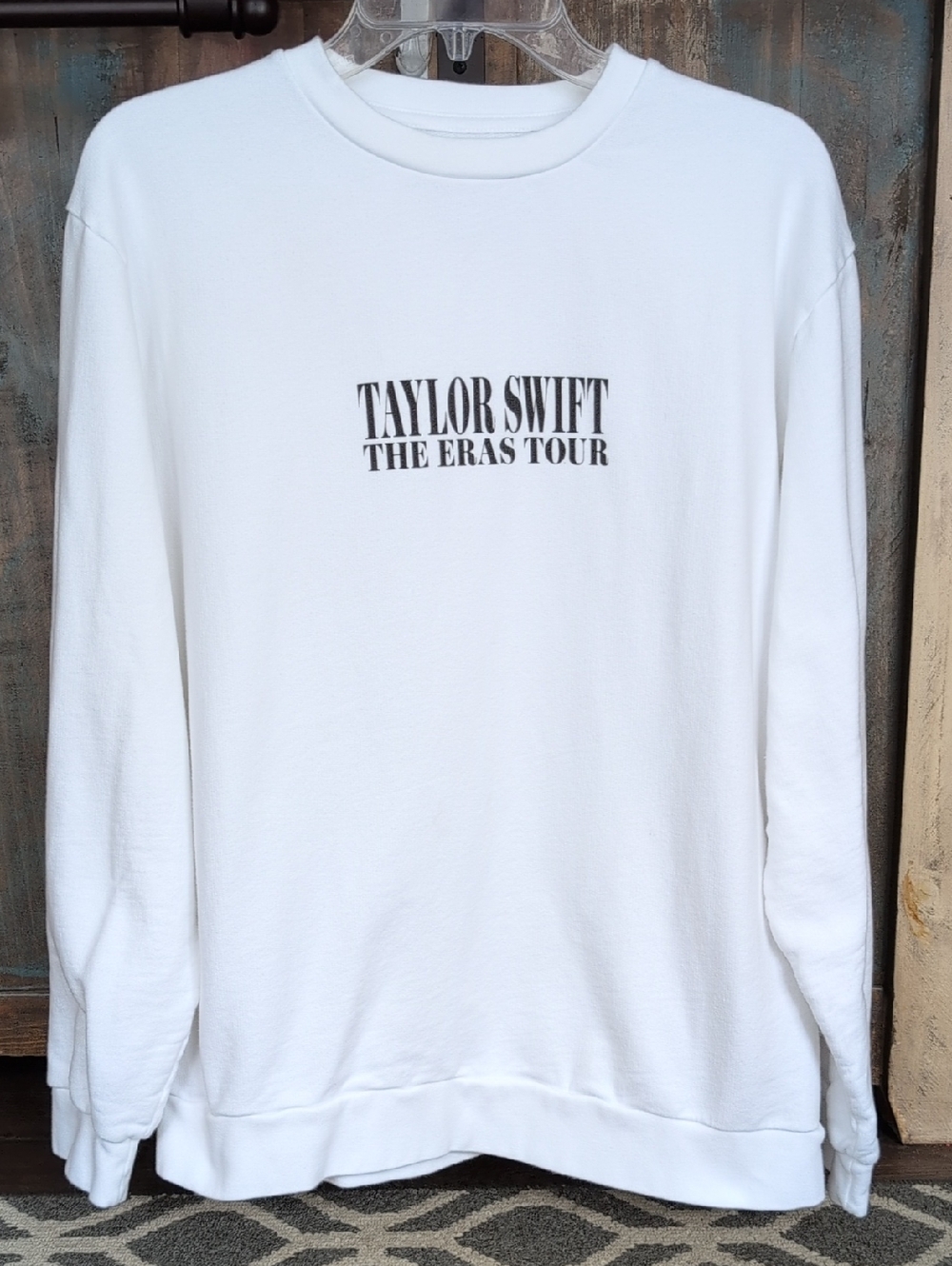 Official Taylor Swift The Eras Tour White Crewneck Sweatshirt - Women's Large
